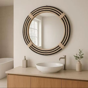 Miroir mural en os et nacre incrustés, artisanal, avec incrustations de résine, disponible en plusieurs couleurs personnalisées, à des fins décoratives, faizacraft - Product Image 1