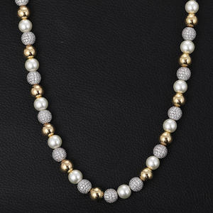 Style mécanique luxe chaîne cubaine Double couche Bracelet glacé Hip Hop homme collier printemps fermoir fleur motif mode charme - Product Image 3