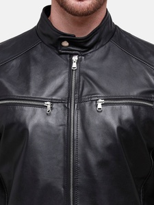 Ropa de abrigo de invierno para hombre de diseño personalizado de alta calidad, chaleco de cuero estilo acolchado sin mangas con cuello levantado frontal al por mayor - Product Image 2