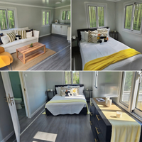 Maisons préfabriquées éconergétiques Maison mobile sur remorque pliable de 20 pieds sur roues pour une retraite panoramique ou une nacelle de glamping