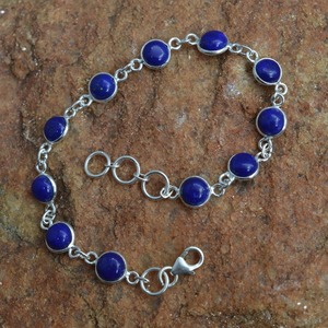 Lapis <b>Gemstone</b> <b>Bracelet</b> Jewelry For Women Silver Boho Style Jewelry 925 Sterling Silver Trending Handmade <b>Bracelet</b> Gift For Her - Product Image 2