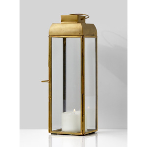 <b>Large</b> Gold <b>Floor</b> <b>Lantern</b> Brass Metal Glass Home Garden Decorative Candle Pillar Holder Wood Candle Holders Candle Jars for - Product Image 1