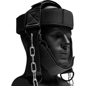 Neck <b>Harness</b> for Weight Training Neck Exerciser Wide Padded Strap Support Neck Strengthener Resistance Training Durable <b>Black</b> - Product Image 1