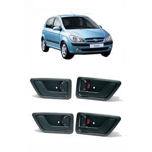 Ensemble de poignées de porte Hyundai Getz Comprend droit gauche avant arrière - Total 4 pièces pour utilisation intérieure - Product Image 1