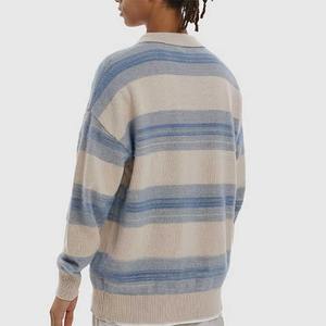 Servicio de OEM transpirable al por mayor de alta calidad 100% ropa de algodón de punto de solapa patrón de letras cómodo suéter de los hombres - Product Image 4