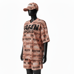 Conjunto deportivo de malla para mujer, 160 GSM, tela de poliéster que absorbe la humedad, corte holgado, logotipo sublimado, conjuntos para mujer 100% algodón - Product Image 4