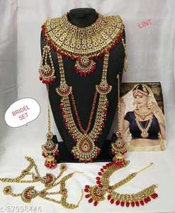 Indian Traditional & Fashionable Gold Plated Designer Antique Full Bridal <b>Jewellery</b> Necklace <b>Set</b> WithMaangTikka for <b>Girl</b> & Women - Product Image 4