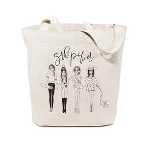 Sac fourre-tout en toile de coton Girl Power, style tendance pour femmes - Product Image 1
