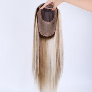 Extensiones <span class=keywords><strong>de</strong></span> Cabello <span class=keywords><strong>de</strong></span> Lujo con Clip, Topper <span class=keywords><strong>de</strong></span> Seda 7x8 <span class=keywords><strong>de</strong></span> 18 Pulgadas, Color Castaño Ceniza con Reflejos Plateados, 150% <span class=keywords><strong>de</strong></span> Densidad para una Cobertura Total y Cabello Voluminoso - Product Image 4