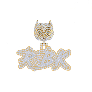 จี้เพชรโมอิสสีทอง14K ที่สง่างามเครื่องประดับฮิปฮอป unisex VVS2ตัดสดใสความคมชัดสูงขายส่งหรูหรา - Product Image 3