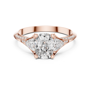 Elegante cojín redondo de lujo trillón anillo de diamante curvo IGI certificado laboratorio cultivadas piedras compromiso boda joyería al por mayor - Product Image 3