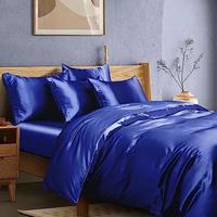 Ensemble de literie personnalisé en satin, rouge vin, luxe, double, housse de couette, garnissage en soie tissée