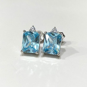 Pendientes de Topacio Azul Natural, Corte Radiante Grande, Chapados en Oro, Piedra de Nacimiento de Diciembre, Regalo para Mujer, Fiesta - Product Image 2