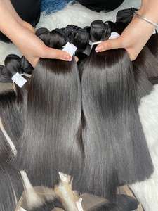 Super vente! Extension de cheveux soyeux vietnamiens bruts os droit Super Double dessiné Remy cheveux dentelle vierge cheveux humains vagues Style - Product Image 5