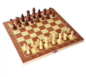 11 x 11" Inches Wooden Chess Folding Board Game Set- Home/School/College/Tournament Chess Board-
