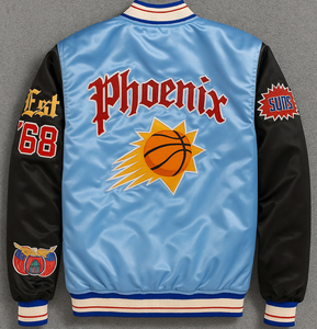 Wholesale Custom Satin Bomber Jacket Embroidered Varsity Silk Satin Bomber Jackets Satin Varsity Jacket For Men - Product Image 2