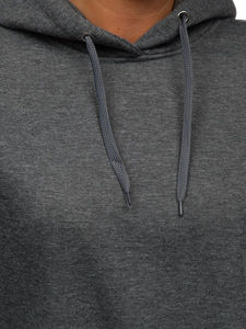 Sudaderas con capucha cálidas ajustadas de color sólido para mujer con decoración de logotipo personalizado sudaderas con capucha cómodas para hombre de calle al por mayor - Product Image 3