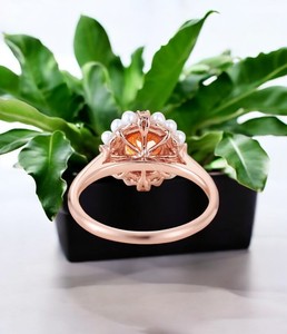 แหวนเงินสเตอริงของผู้หญิง925ชุบทองแบบซันสโตนดีไซน์คลาสสิกทันสมัยมีง่ามสำหรับงานแต่งงานครบรอบวันเกิด - Product Image 4