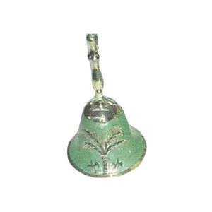 Tazón de fruta de latón de alta calidad con tapa grabada pintura de esmalte verde y acabado de níquel para artículos de cocina - Product Image 2