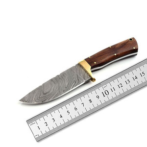 Venta directa de fábrica, hoja de acero inoxidable de Damasco y mango de madera, cuchillo de cocina táctico de supervivencia para exteriores - Product Image 1