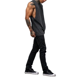 เสื้อยืดดีไซน์ใหม่สำหรับฤดูร้อน ผ้าฝ้าย 100% สไตล์วินเทจ ทรงโอเวอร์ไซส์ เสื้อแขนกุด เสื้อกล้ามออกกำลังกายสำหรับผู้ชาย - Product Image 4