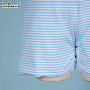 Customizable <b>Blue</b> Horizontal Stripes & Rabbit Appliqued Boy's Luxury Longall Summer OEM ODM Children's Full Luxury-BB3440 - Product Image 5