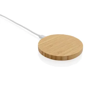 Sustainable 15W Wireless Charger with Bamboo Finish Smart Home Gadgets - Product Image 1