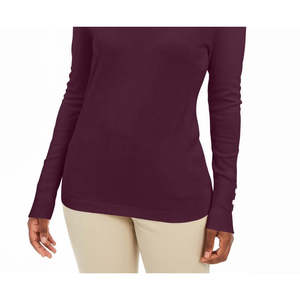 Pull décontracté pour femme JM Collection, col en V, manches ornées, violet foncé, grande taille, pour la saison d'automne - Product Image 3