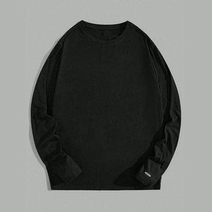 High Quality Men's Long Sleeve Shirt Cotton Material Plain Customized Full Sleeves Shirt for Men O-neck Breathable <b>Tshirt</b> - Product Image 1