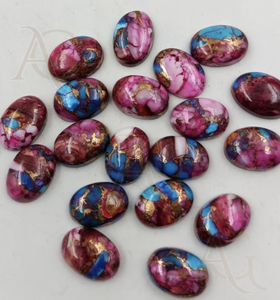 พลอยเทอร์ควอยซ์ทรงรีทำจากทองแดงสีเทอร์ควอยซ์ธรรมชาติสำหรับทำเครื่องประดับ - Product Image 1