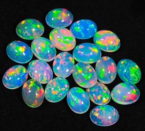 อัญมณีโอปอลทรงหลังเบี้ยโอปอลอัญมณีทรงวงรีหินโอปอลอัญมณีสีรุ้งแบบหลวมเรียบเรียบสีขายส่ง - Product Image 3