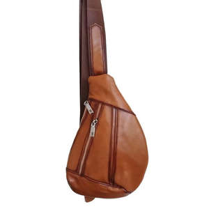 Sfi กระเป๋าสะพายคาดลำตัวหนังแท้ลายเรขาคณิต, กระเป๋าคาดอกแฟชั่นสำหรับผู้ชายใช้เดินทางกลางแจ้ง - Product Image 3