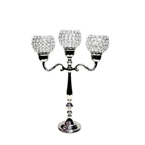 Tall Aluminum <b>Candelabra</b> Table Top Centerpiece for Wedding and Party Decoration Crystal Candle Holders Lanterns & Candle Jars - Product Image 6