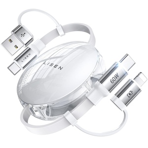 สายชาร์จเร็ว5-in-1ของ Lisen ที่ชาร์จ60W พร้อมพอร์ต USB-C พอร์ตสำหรับ iPhone iPad แท็บเล็ต Samsung - Product Image 1