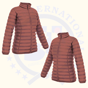 Chaqueta acolchada de talla grande para mujer hecha a medida de alta calidad, ropa informal brillante para invierno con cierre de cremallera, precio al por mayor - Product Image 6