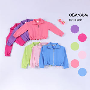 Kız Çocuk Yoga Seti Dar Paça Pantolon Dik Yaka Tam Fermuarlı Üst Slim Fit İpli Etekli Aktif Spor Giyim - Product Image 3