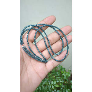 Perles de diamant bleu facettées en forme de rondelle 3,1-3,3 mm Diamant bleu naturel Perles de diamant bleu facettées - Product Image 3
