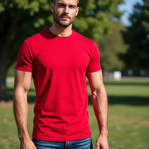 เสื้อยืดสำหรับผู้ชายเสื้อคอลูกเรือสำหรับใส่ไปยิมฟิตเนสเสื้อล้างสโตนสำหรับผู้ชาย - Product Image 1