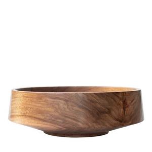 Bol en bois tendance, finition naturelle, pour la table à manger, décoration et service de salades, fruits, utilisation de bol en bois - Product Image 2