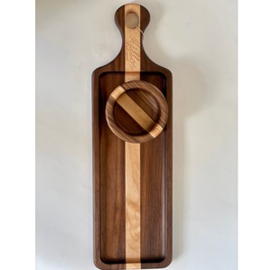 Plateau et plateau de service en bois fait main Bois d'acacia naturel Mangue - Product Image 3