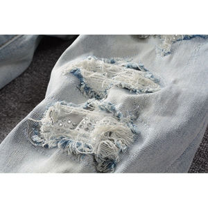 Pantalones Vaqueros de Moda para Hombre, Nuevos, en Oferta, Tela Vaquera, Pantalones Desgastados Transpirables, Servicio OEM - Product Image 6