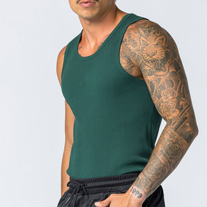 Venta al por mayor de camisetas con logotipo personalizado Atlético gimnasio Fitness entrenamiento correr camisetas hombres culturismo Stringer Tank Top Tank Tops - Product Image 2