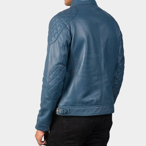 Veste en cuir pour homme, très vendue, en cuir de vache, logo sur le devant, coupe-vent, respirante, haute qualité, vente en gros, fabriquée au Pakistan - Product Image 4