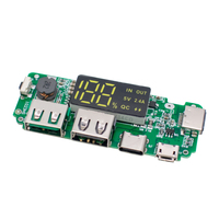 Module de charge de batterie au lithium 18650 avec double port USB 5V 2.4A Micro/Type-C et LED, pour batterie externe mobile, avec protection de circuit