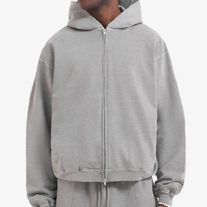 Blank Cotton Heavyweight Unisex Zip Hoodie 500 Gsm Hoodie French Terry Oversized Vintage Zip up Hoodie - Product Image 6
