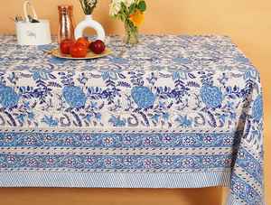 Mantel de algodón con estampado de bloque de mano indio, cubierta de mesa rectangular Floral, decoración de comedor Bohemia, regalo hecho a mano para ella - Product Image 6