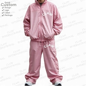 Conjunto de chándal cortavientos de nailon de gran tamaño unisex, chaqueta y pantalones ligeros de 2 piezas para hombres y mujeres - Product Image 2