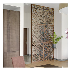 Écran décoratif de séparation de pièces en or Séparateur de pièces en acier inoxydable découpé au laser en métal pour le salon - Product Image 1