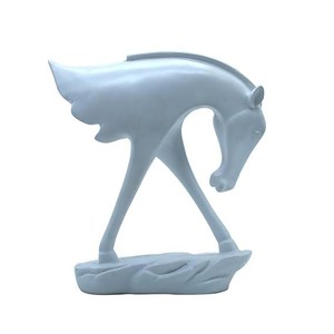 Sculpture abstraite de Pégase, résine blanche, décoration moderne pour la maison - Product Image 4