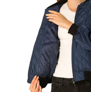 Chaqueta Bomber de Mujer de Alta Calidad, Tejido de Lana, Logotipo Personalizado, Chaqueta Acolchada Resistente al Viento - Product Image 4